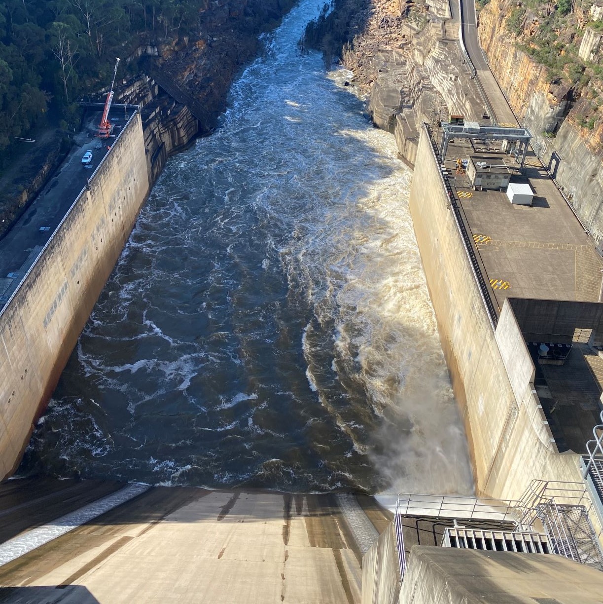 Decorative image of downstream Warragamba Dam, New South Wales